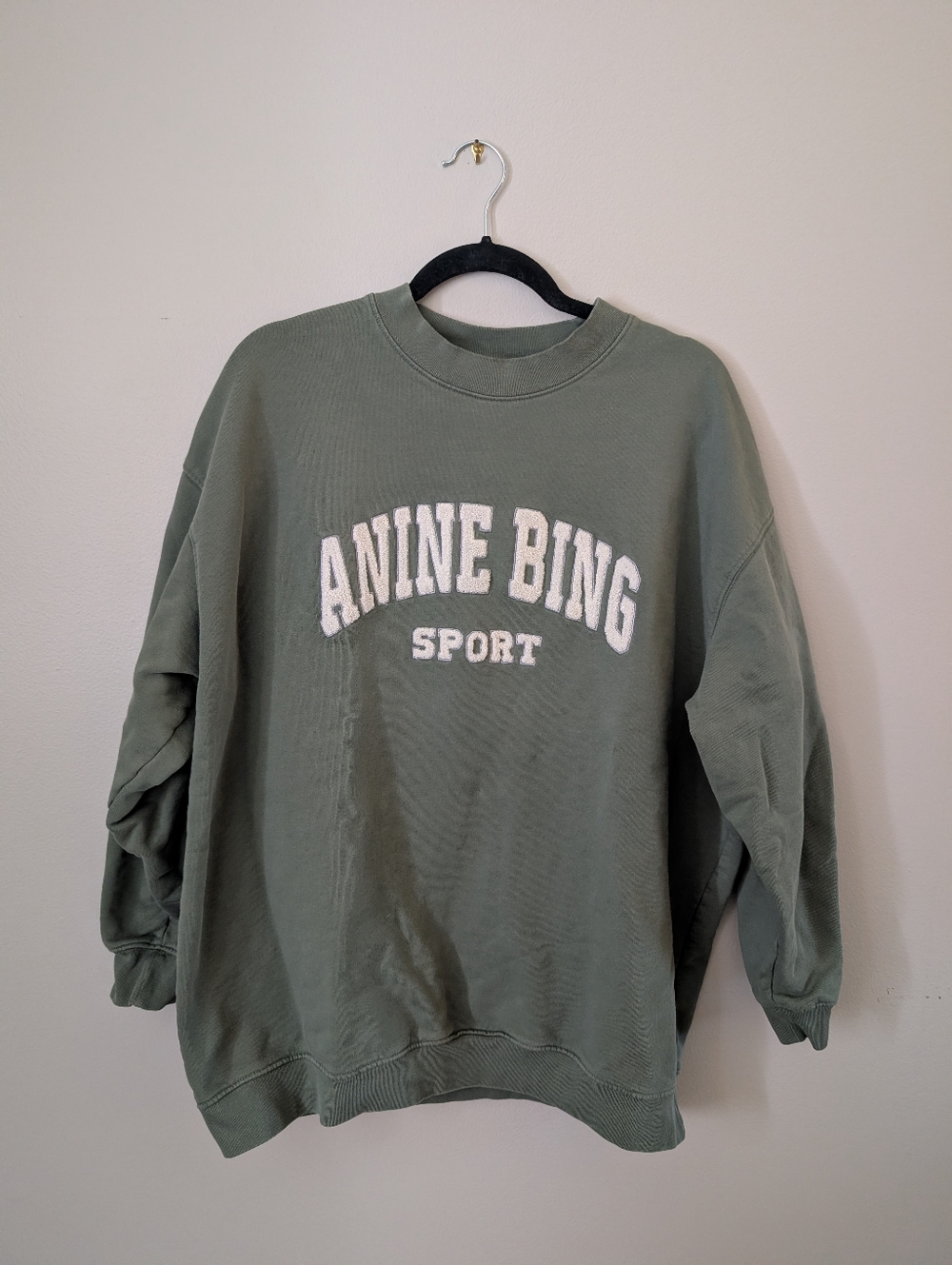 Anine Bing Olive Green 'Anine Bing Sport' Pullover Sweatshirt - Picture 2 of 5